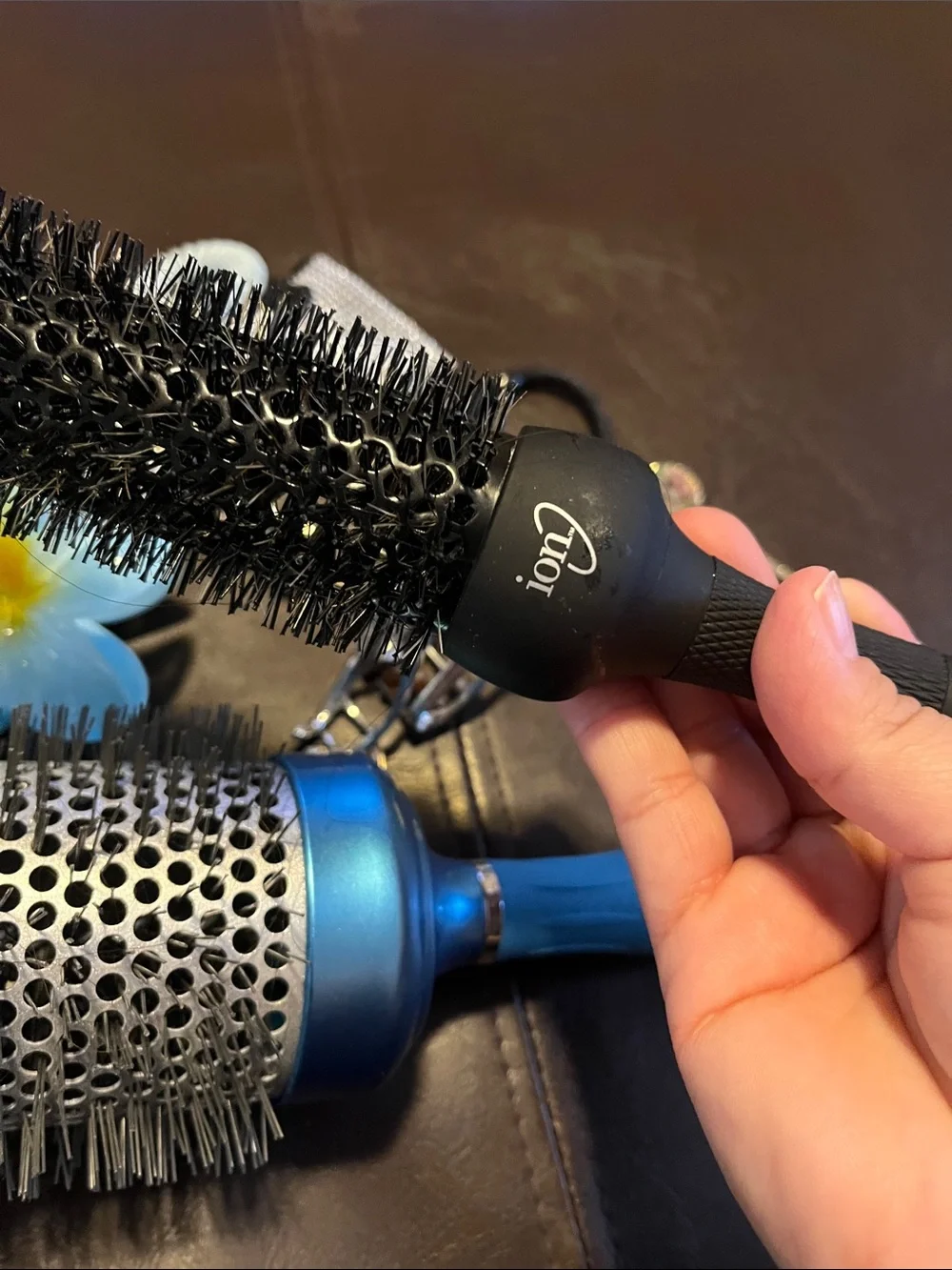 Bundle of hair accessories and brushes